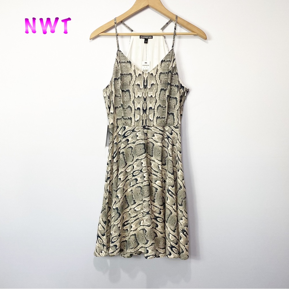 Express Snake Print Strappy A line Dress Size 8 NWT